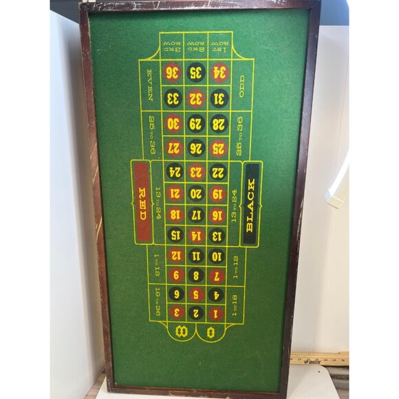 Vintage Las Vegas Casino Craps Table Felt Framed Wall Art Game Board - Picture 2 of 3